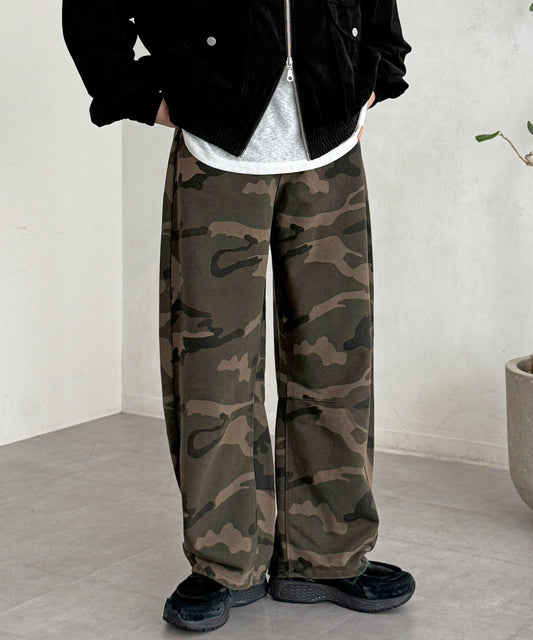 加絨彎曲運動褲