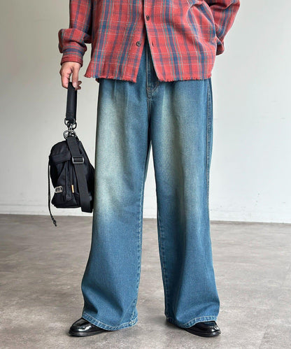 復古風寬鬆牛仔褲