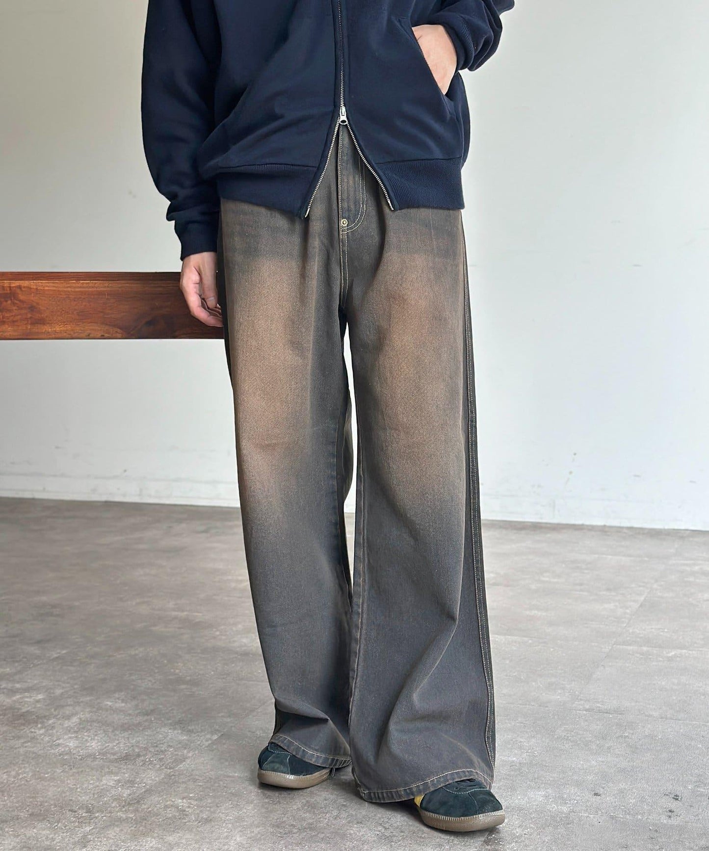 復古風寬鬆牛仔褲