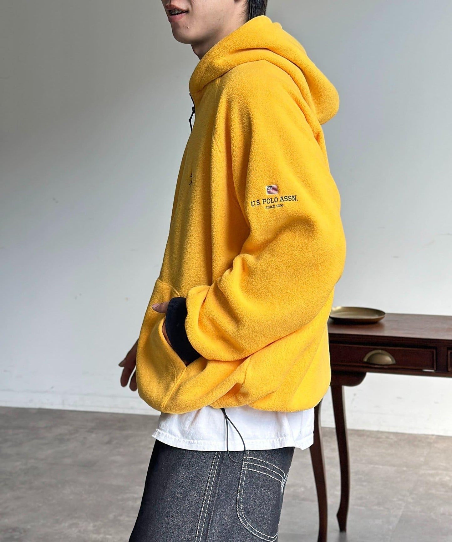 【U.S. POLO ASSN.】抓絨半拉鍊衛衣
