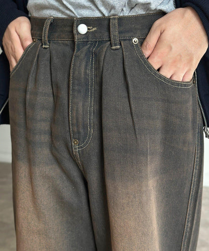 復古風寬鬆牛仔褲