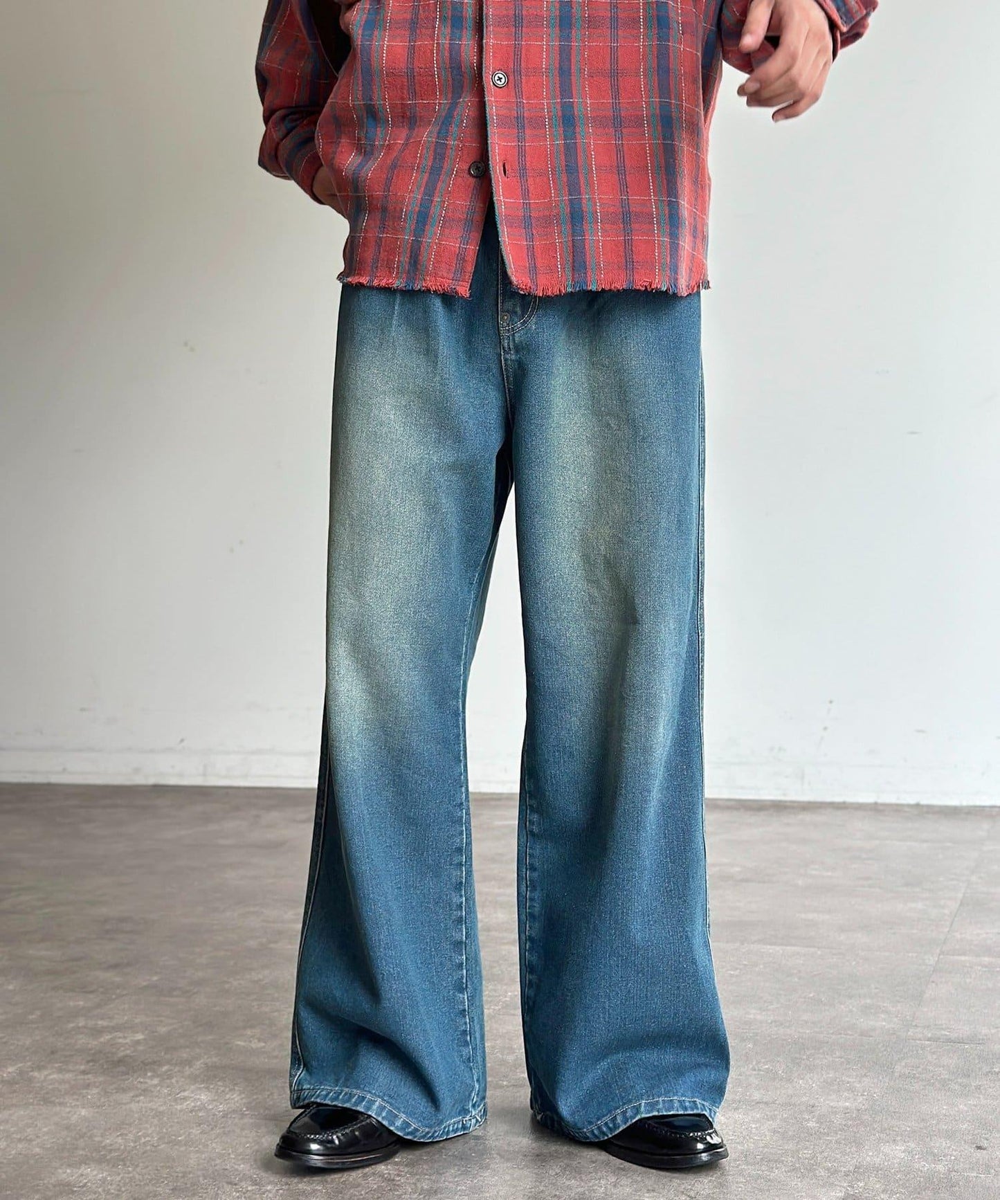 復古風寬鬆牛仔褲