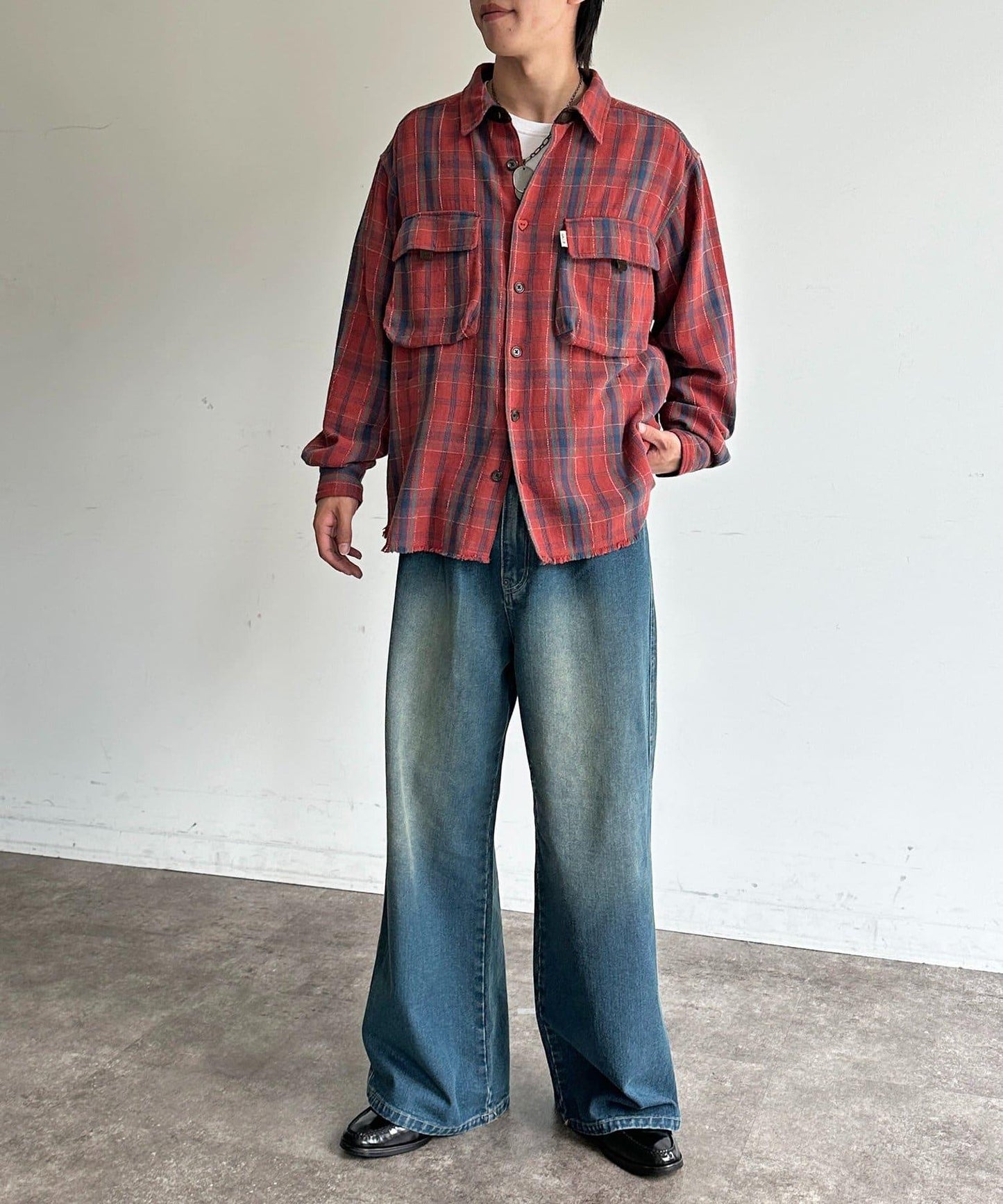 復古風寬鬆牛仔褲