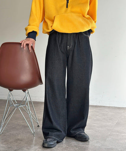 復古風寬鬆牛仔褲