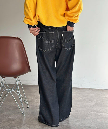 復古風寬鬆牛仔褲