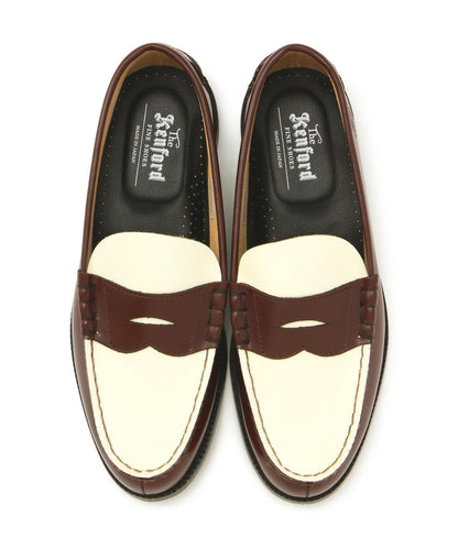 The Kenford Fineshoes 男士拼色樂福鞋 深棕色白色