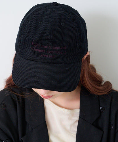 刺繡燈芯絨棒球帽