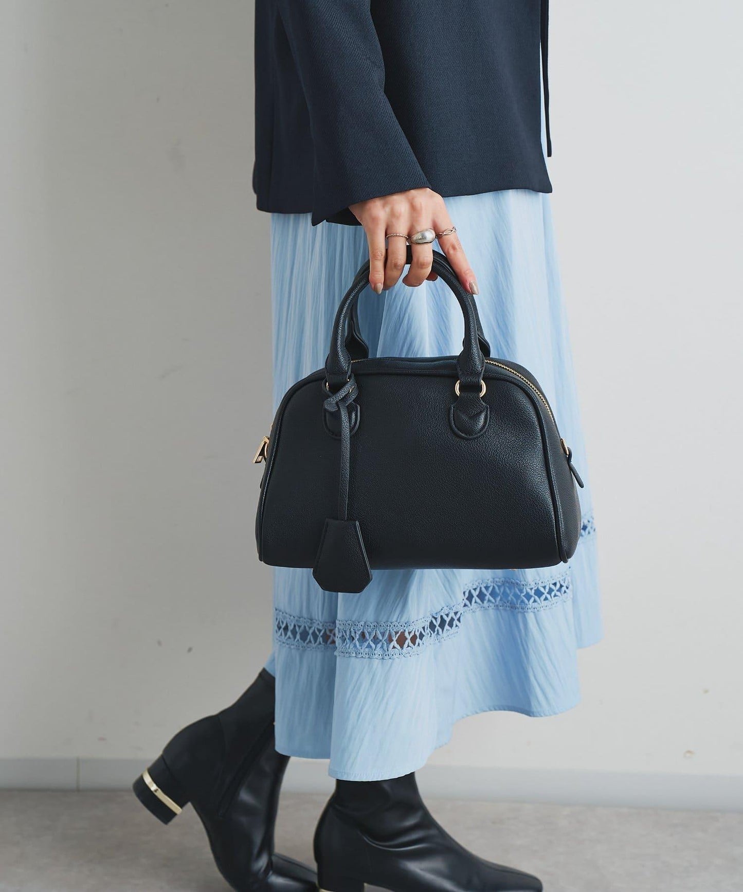 【cache cache】荔枝紋仿皮波士頓包