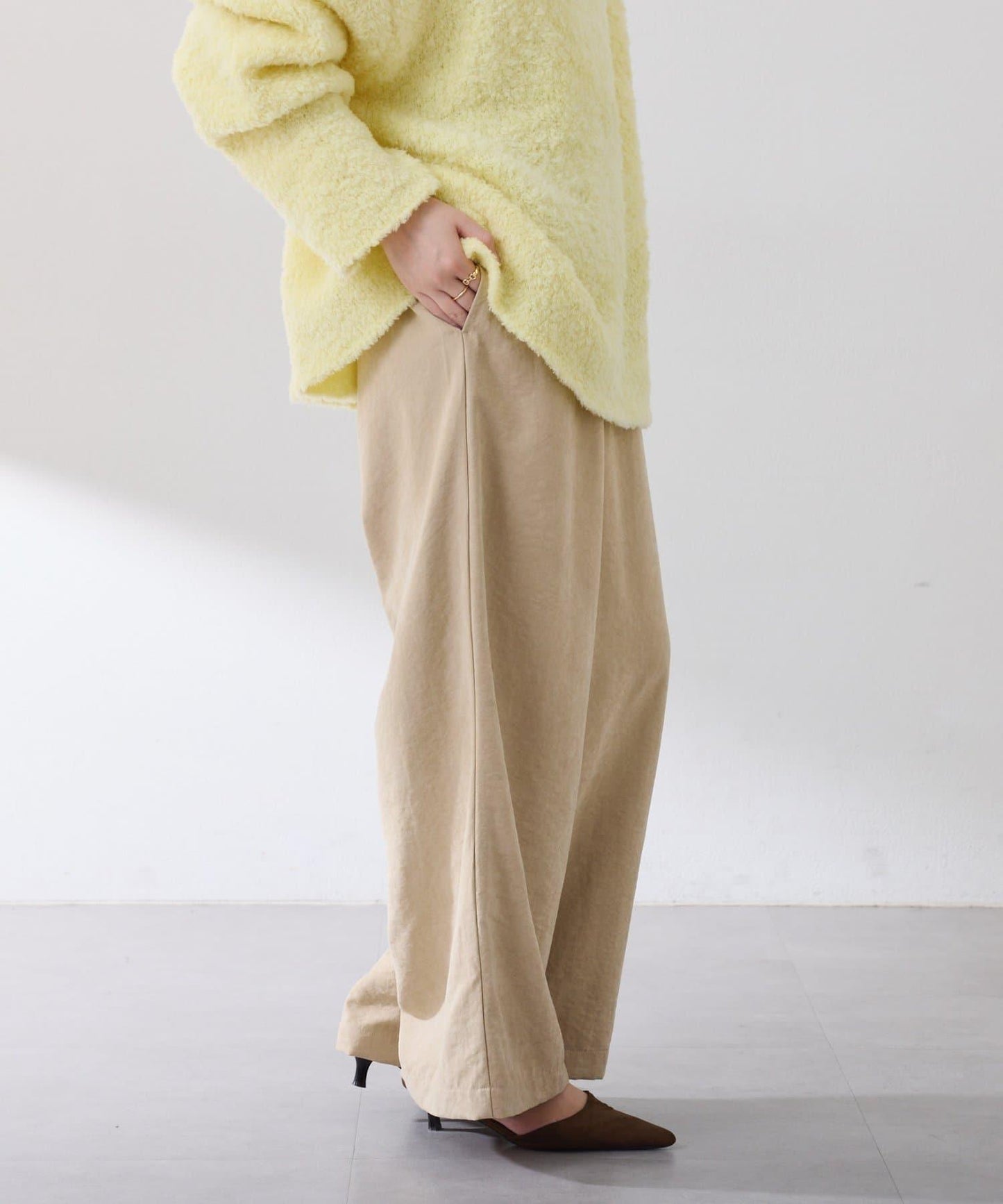 【可調節腰圍】桃色休閒褲