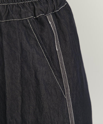 舒適穿著感亮面牛仔闊腿褲