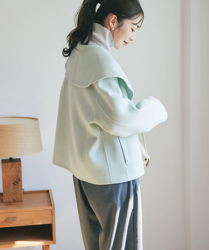【最強人氣大衣】雙面呢披肩領大衣