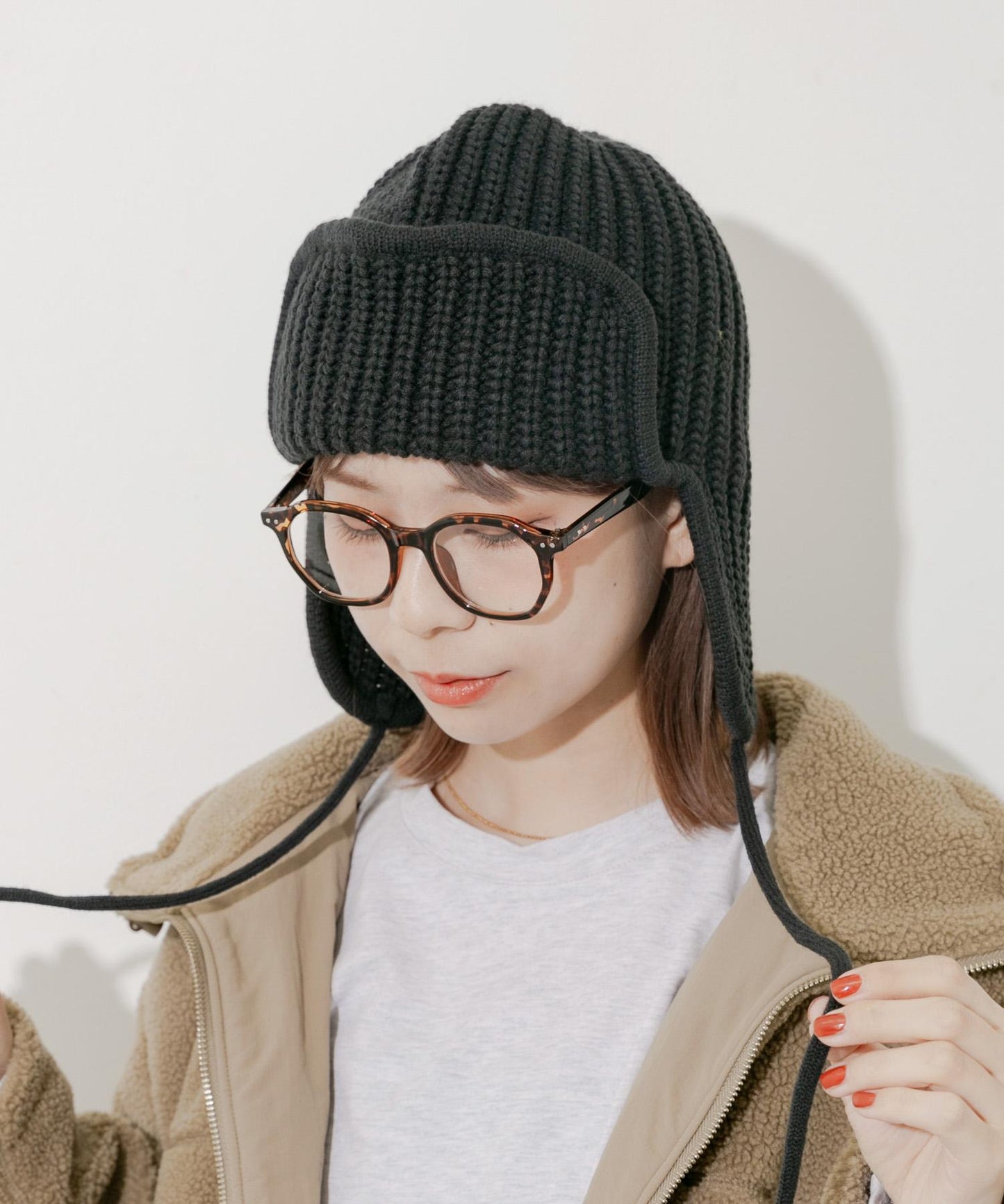 羅紋針織飛行帽