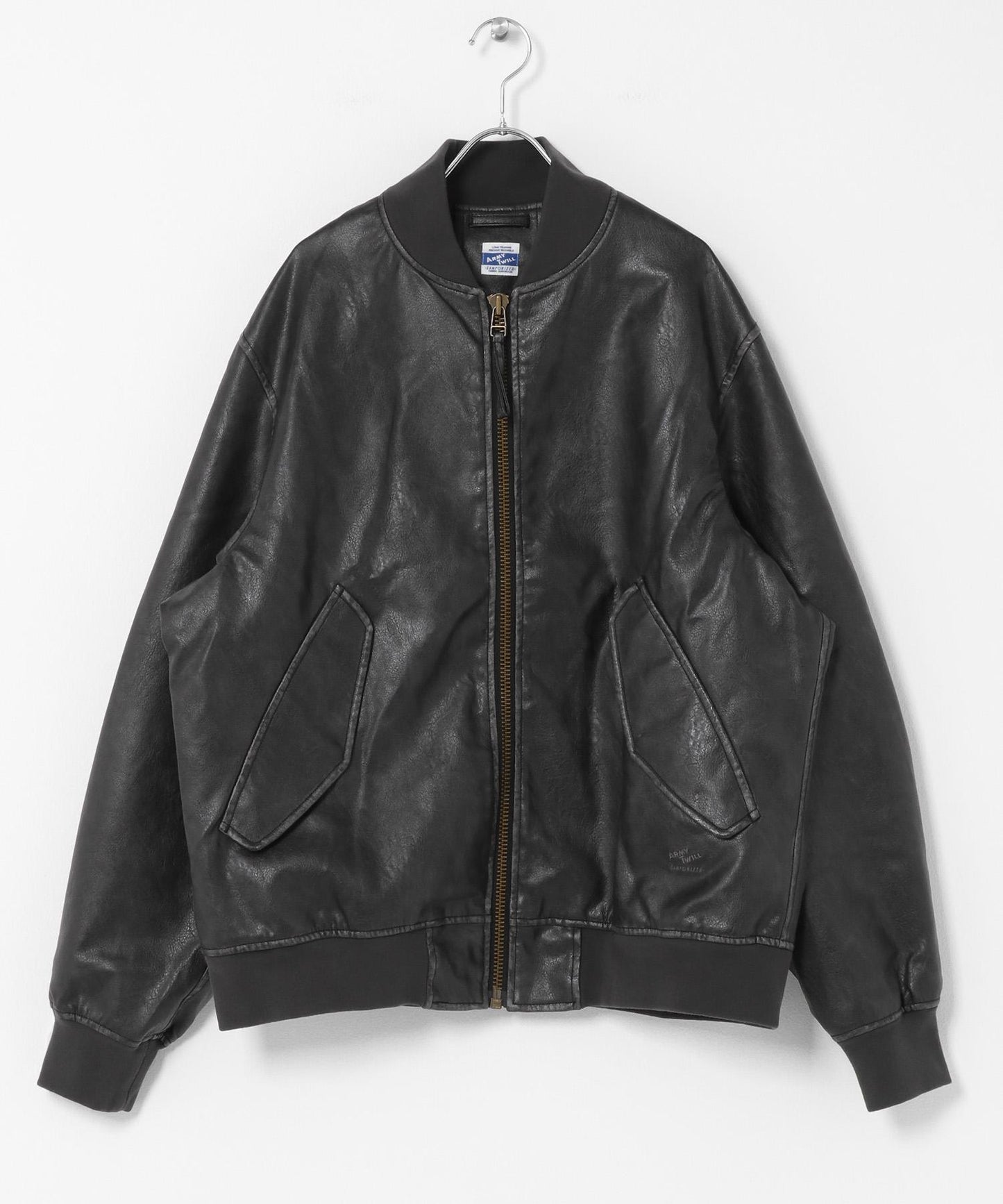 ARMY TWILL 仿皮革短夾克