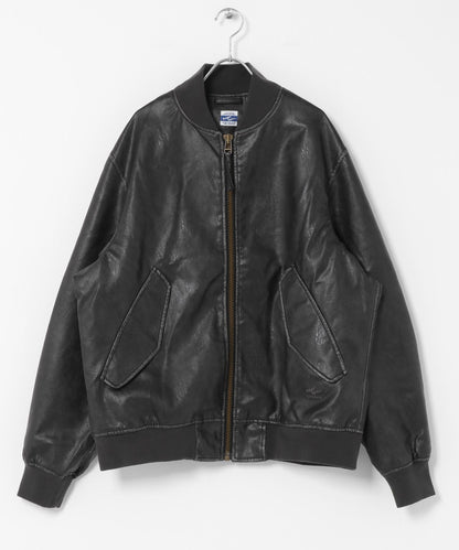 ARMY TWILL 仿皮革短夾克