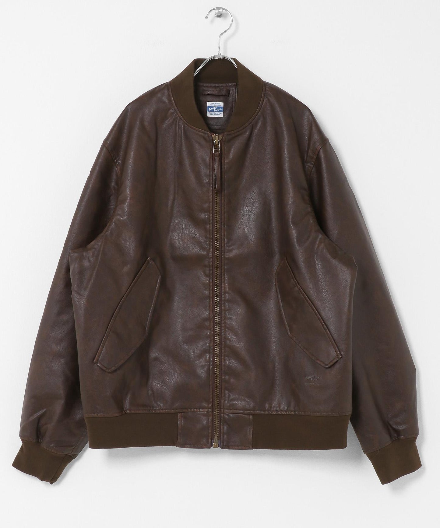 ARMY TWILL 仿皮革短夾克