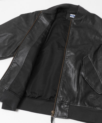ARMY TWILL 仿皮革短夾克