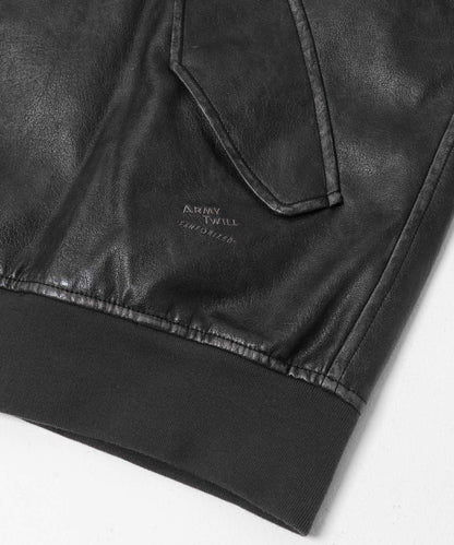 ARMY TWILL 仿皮革短夾克