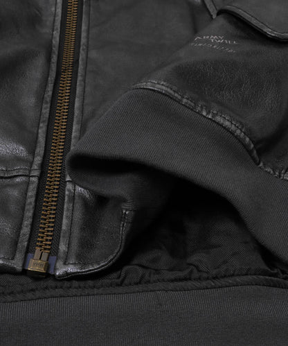 ARMY TWILL 仿皮革短夾克