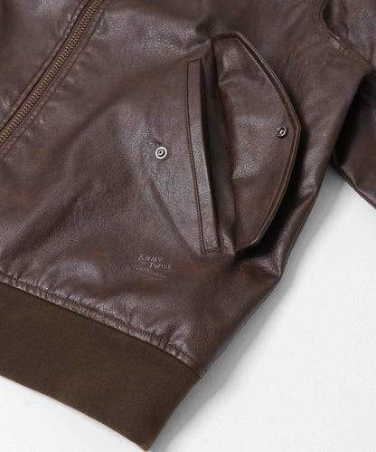 ARMY TWILL 仿皮革短夾克