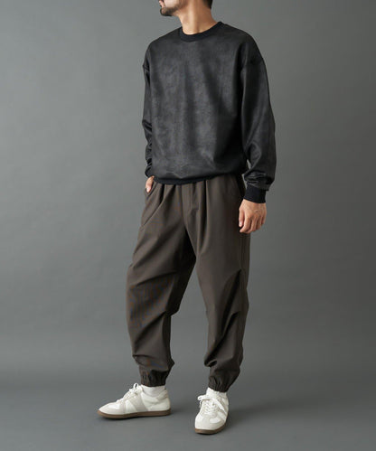 仿皮塗層長袖套頭衫