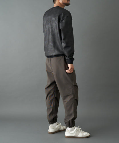 仿皮塗層長袖套頭衫