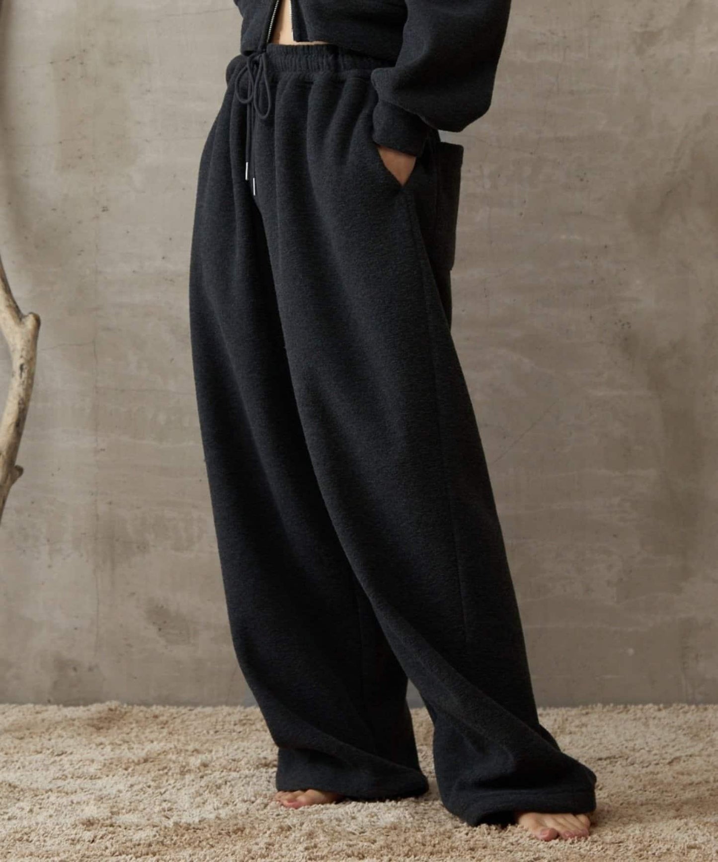 【paradigm】蓬鬆彈力抽繩休閒褲U