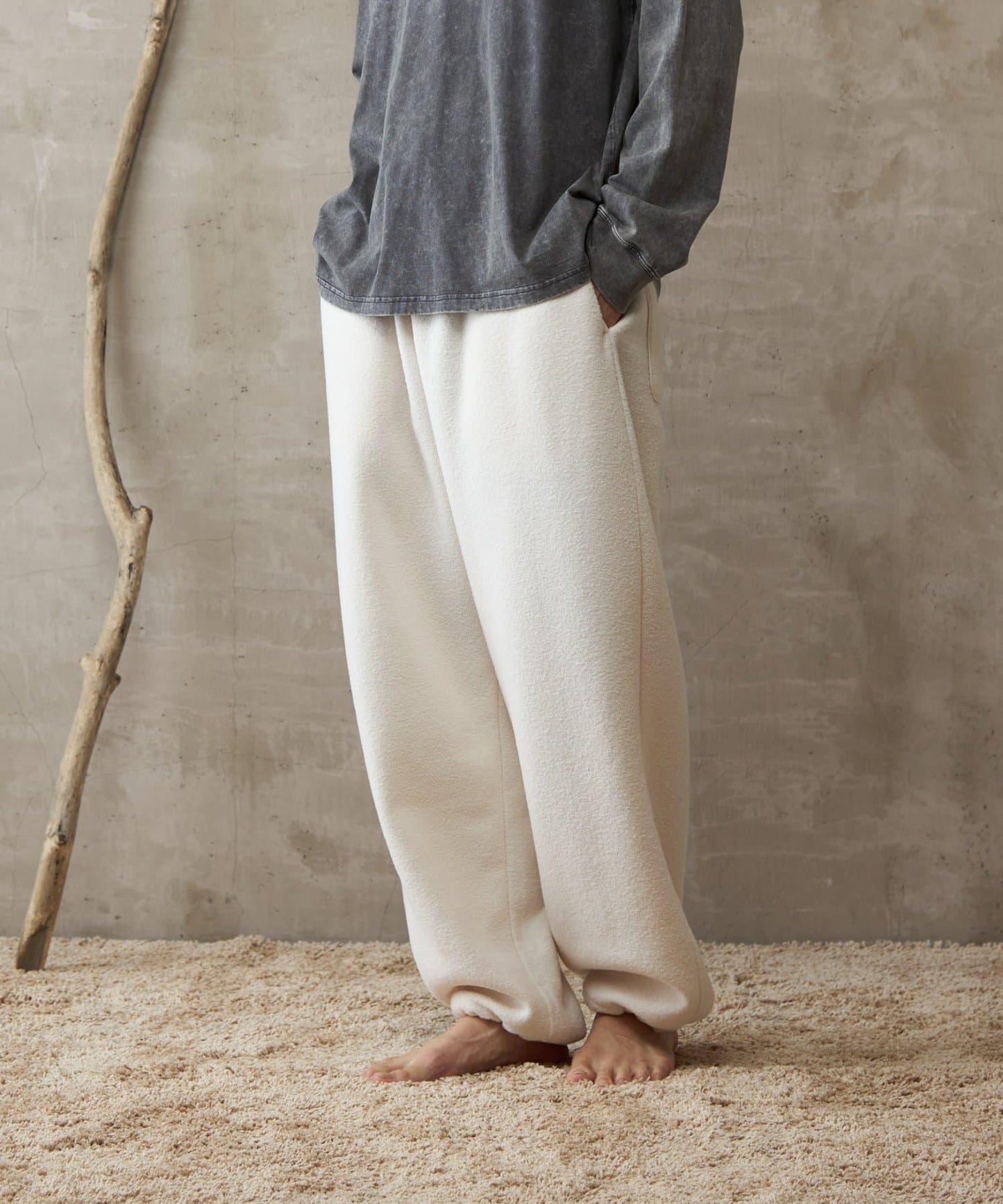 【paradigm】蓬鬆彈力抽繩休閒褲U