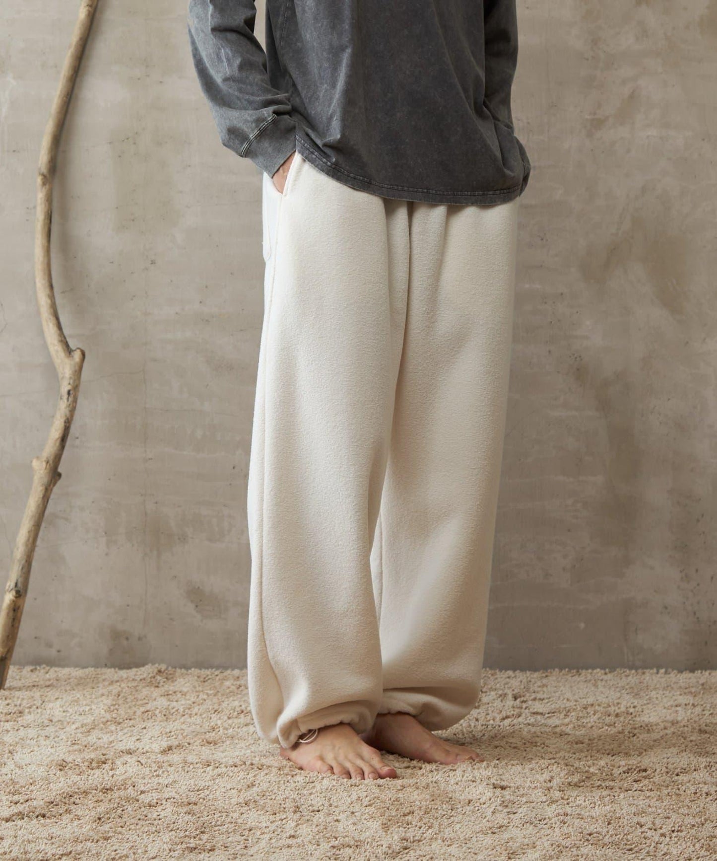 【paradigm】蓬鬆彈力抽繩休閒褲U