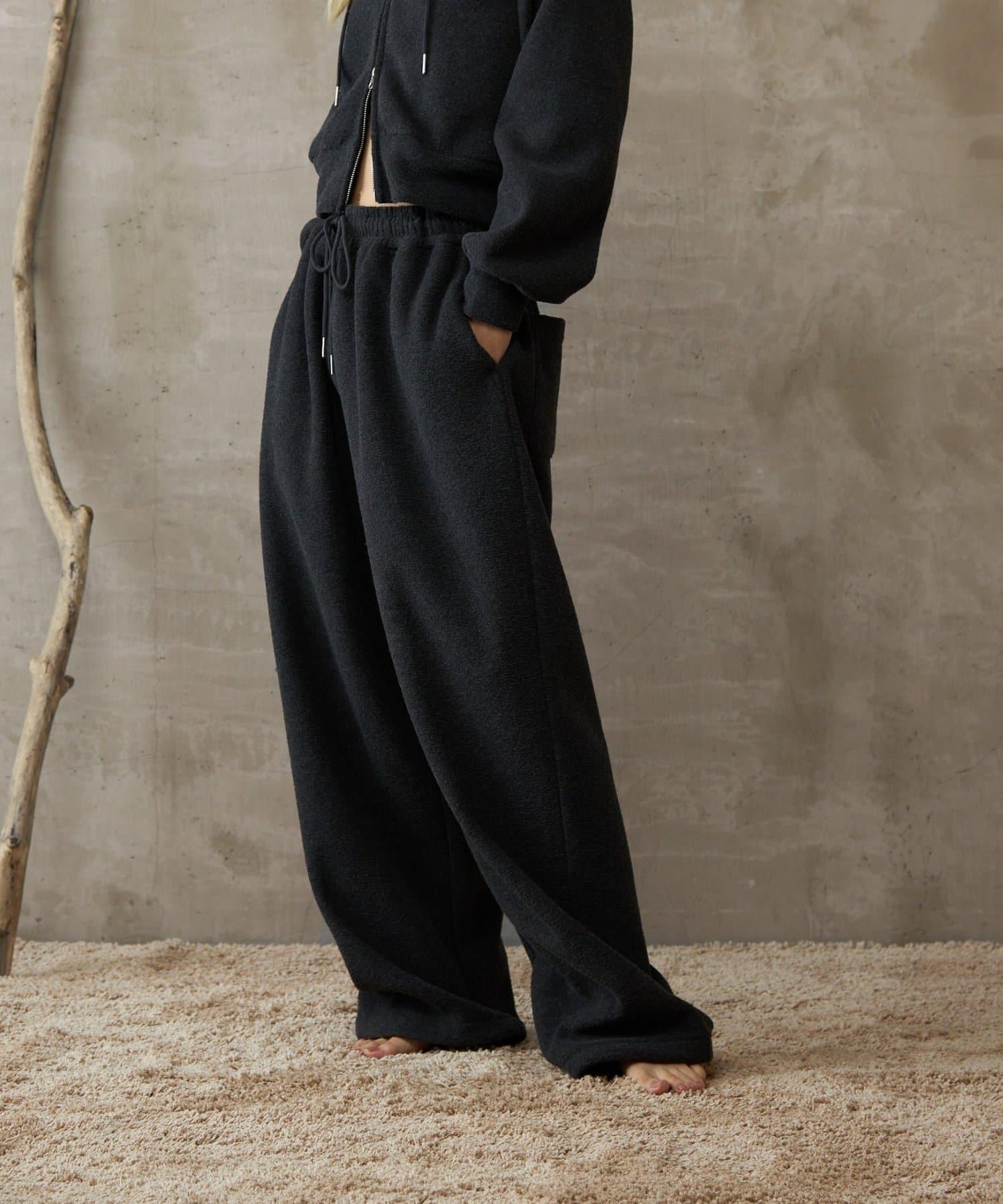 【paradigm】蓬鬆彈力抽繩休閒褲U