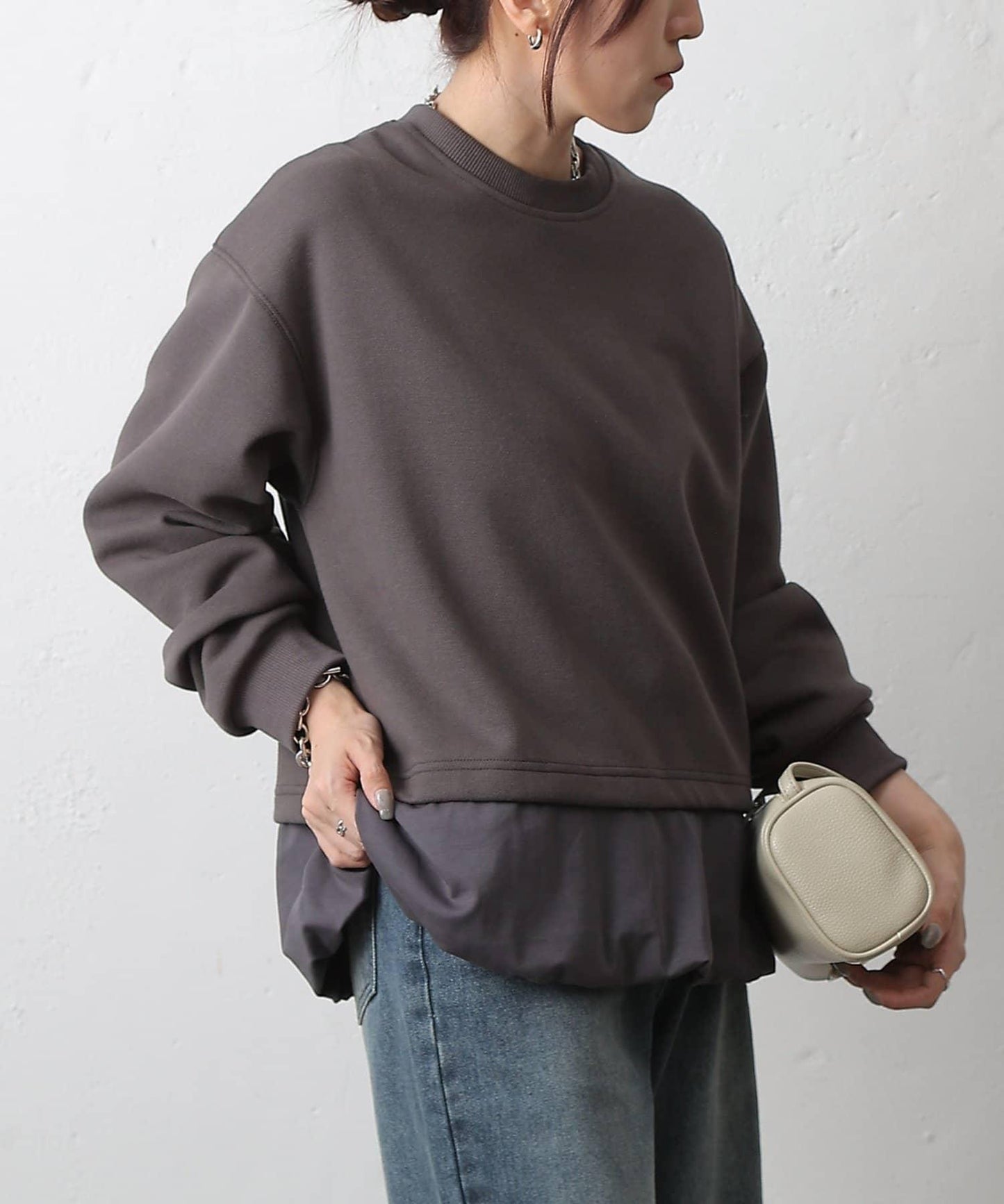 下襬氣球袖套頭衫