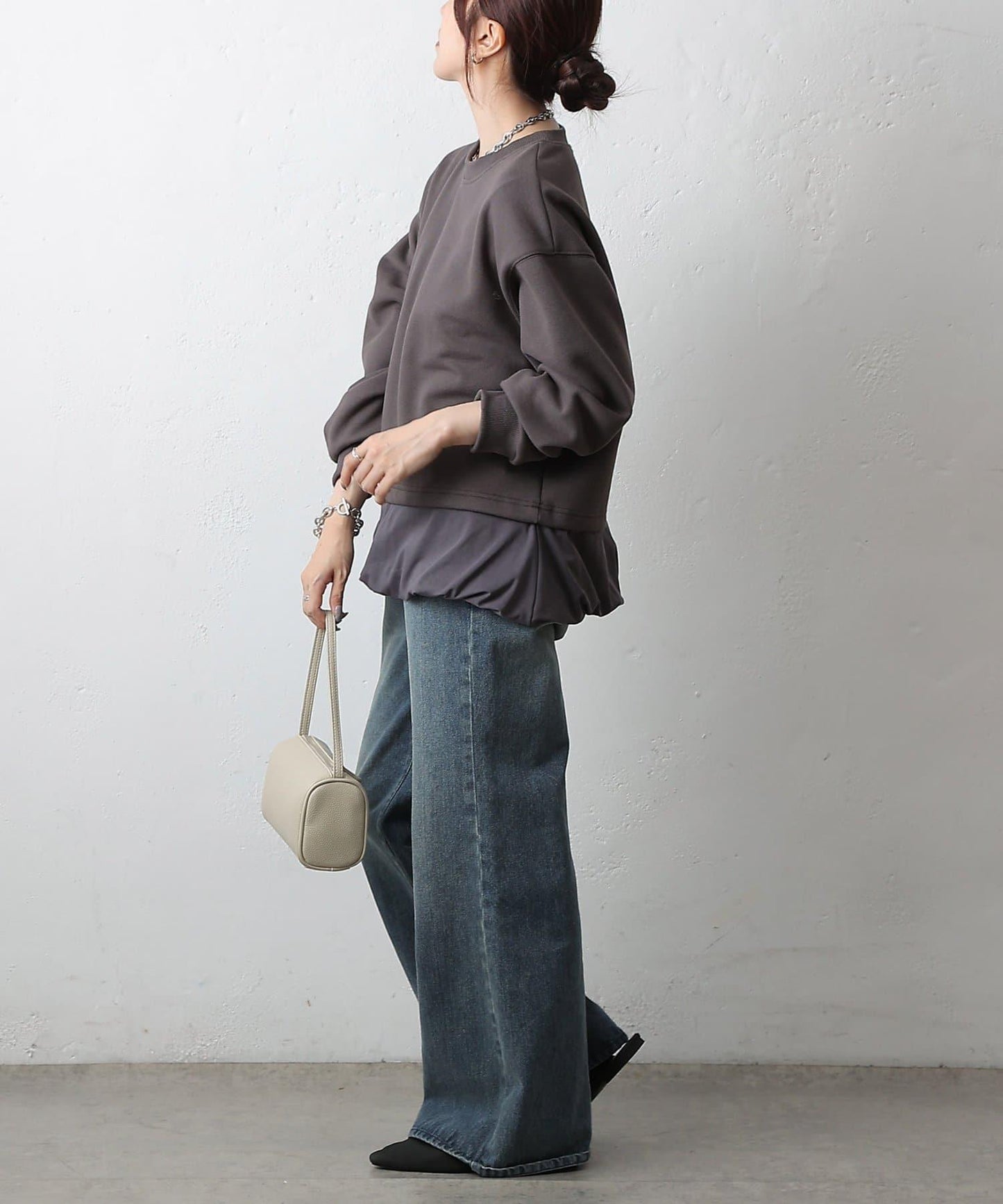 下襬氣球袖套頭衫