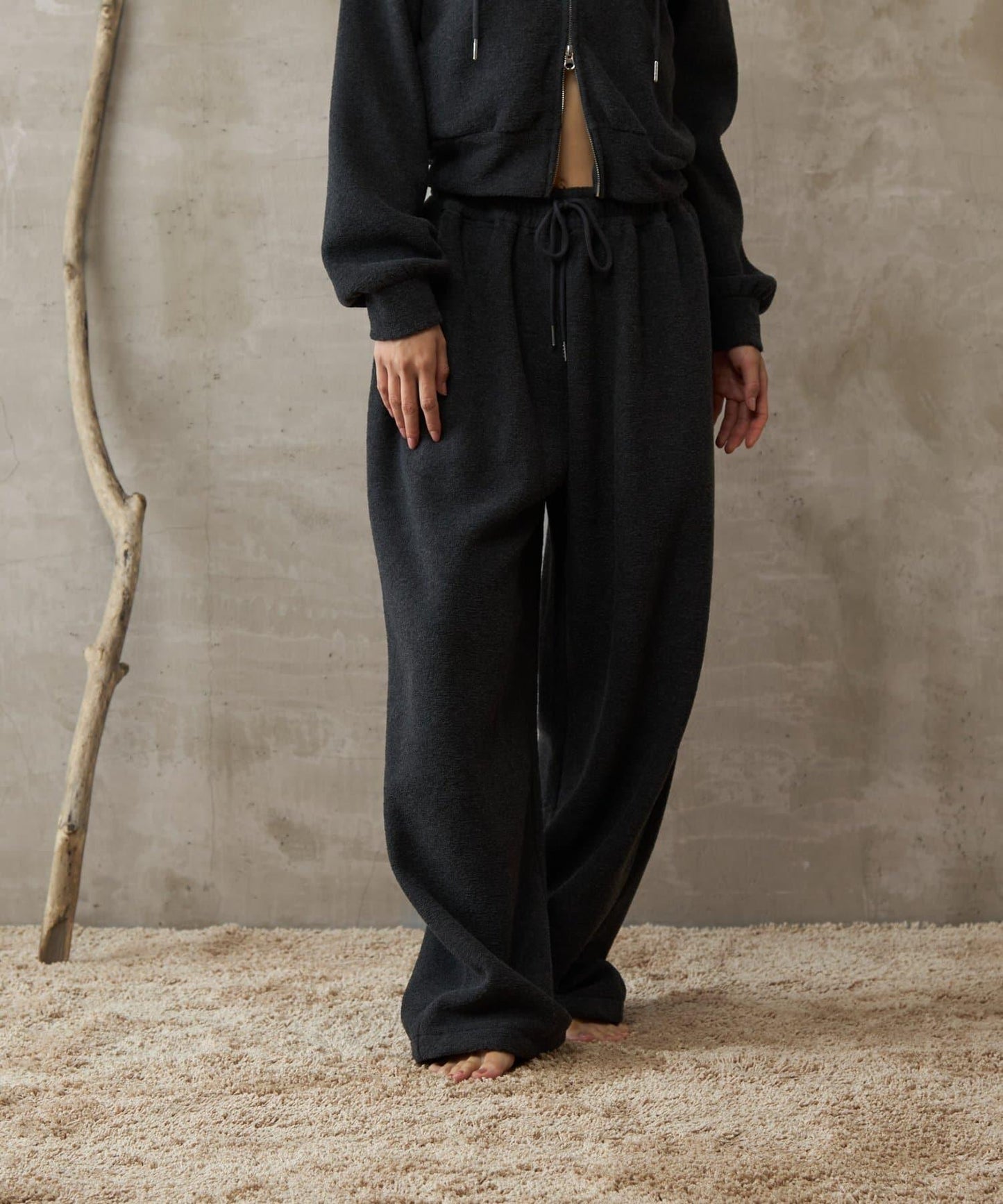 【paradigm】蓬鬆彈力抽繩休閒褲U