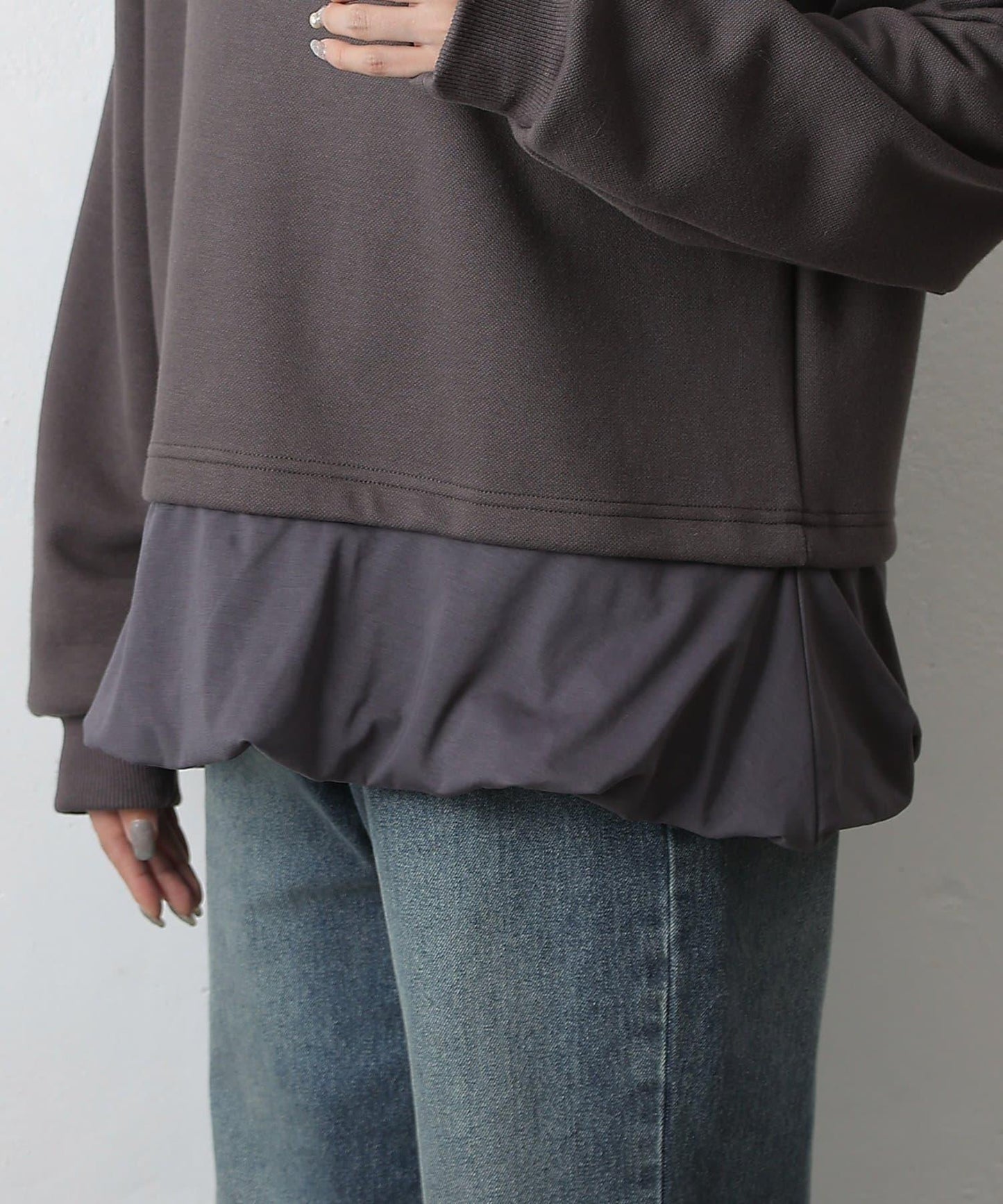 下襬氣球袖套頭衫