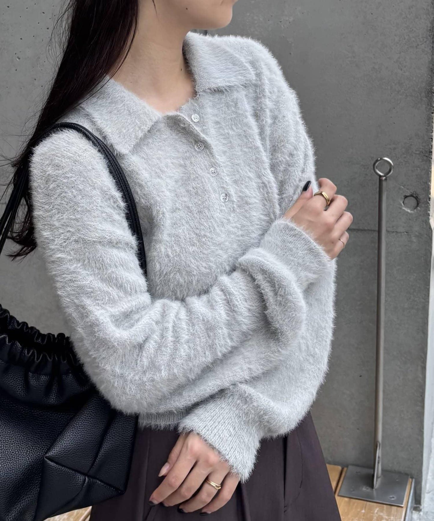 【PIKO企畫/】長絨毛針織POLO衫