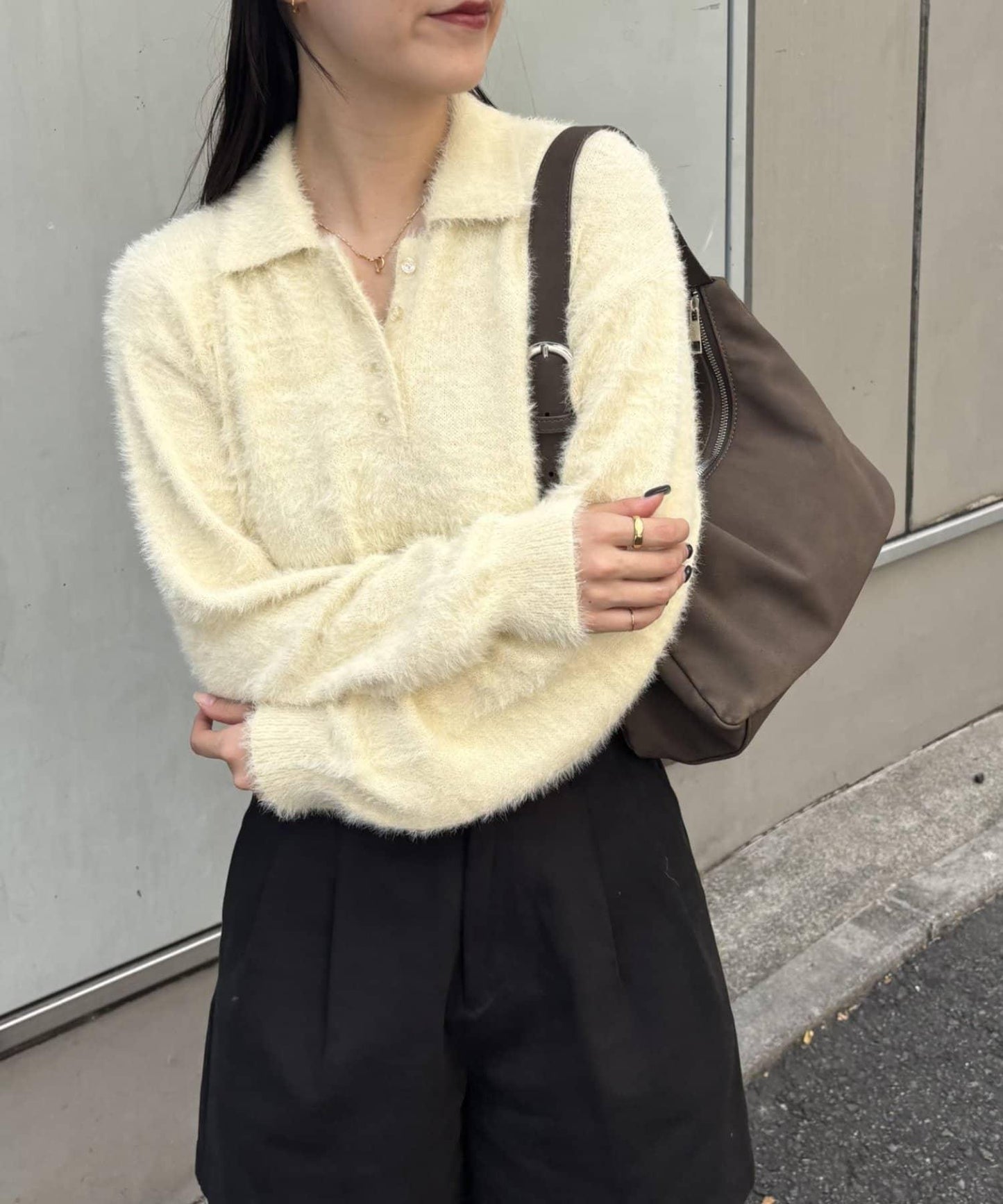 【PIKO企畫/】長絨毛針織POLO衫