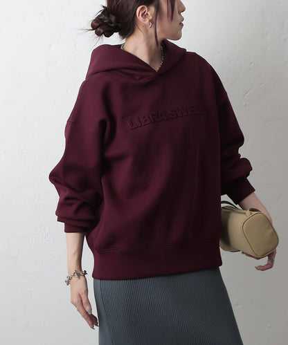 瓦楞紙浮雕標誌連帽衛衣