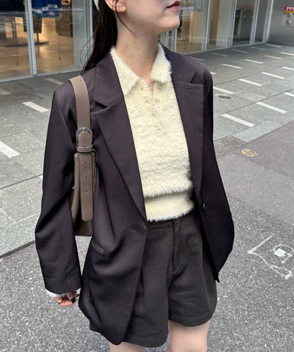 【PIKO企畫/】長絨毛針織POLO衫