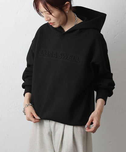 瓦楞紙浮雕標誌連帽衛衣