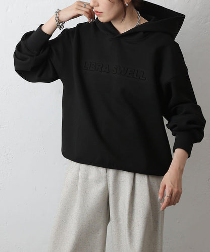 瓦楞紙浮雕標誌連帽衛衣