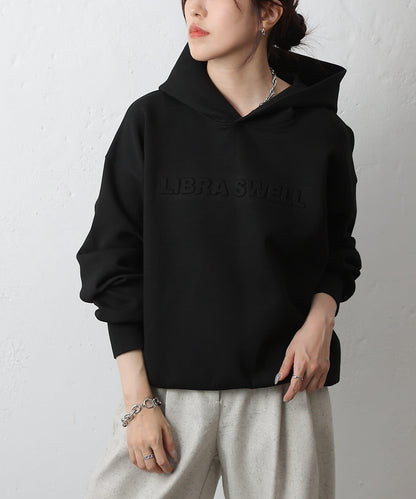 瓦楞紙浮雕標誌連帽衛衣