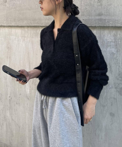 【PIKO企畫/】長絨毛針織POLO衫