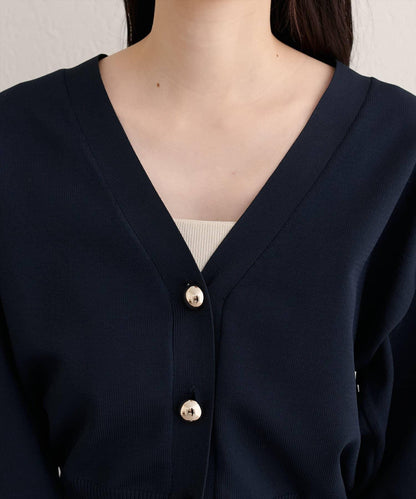 紐扣V領開衫