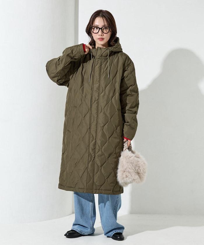 特別絎縫連帽長款羽絨服【限量】