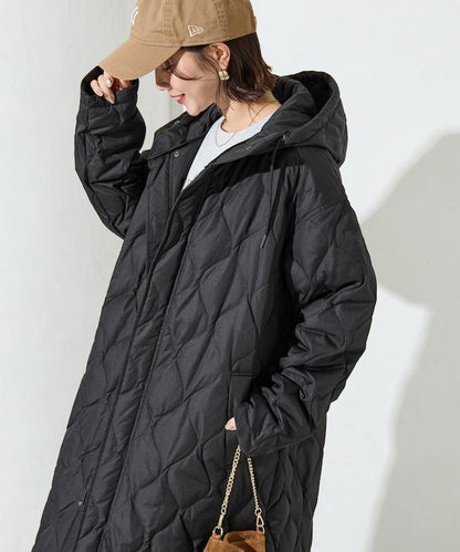 特別絎縫連帽長款羽絨服【限量】
