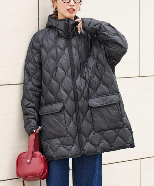 特別款連帽中長款輕柔羽絨服