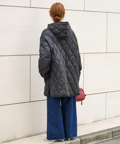 特別款連帽中長款輕柔羽絨服