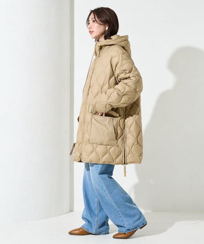 特別款連帽中長款輕柔羽絨服