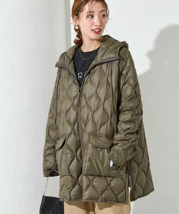 特別款連帽中長款輕柔羽絨服