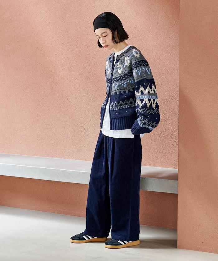 燈芯絨褶皺長褲＜可搭配套裝＞