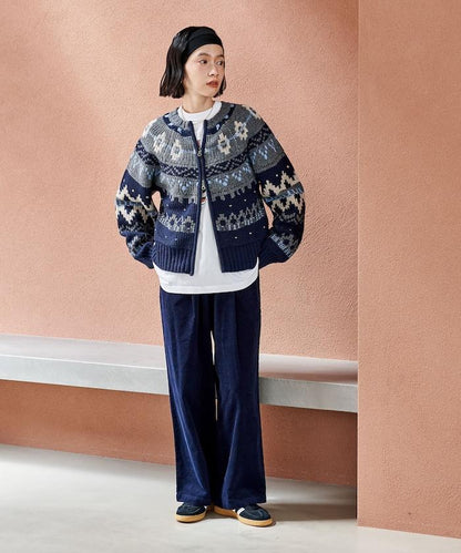 燈芯絨褶皺長褲＜可搭配套裝＞